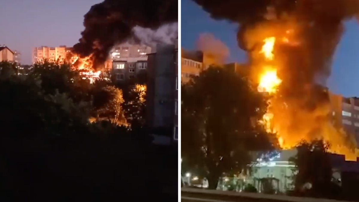 В Ейске самолет упал на жилые дома