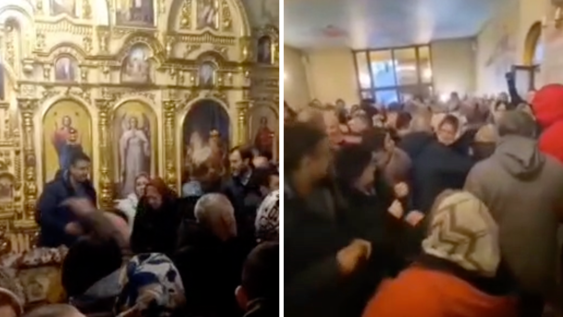 В одном из храмов УПЦ случился мордобой из-за отказа прихожан петь гимн Украины