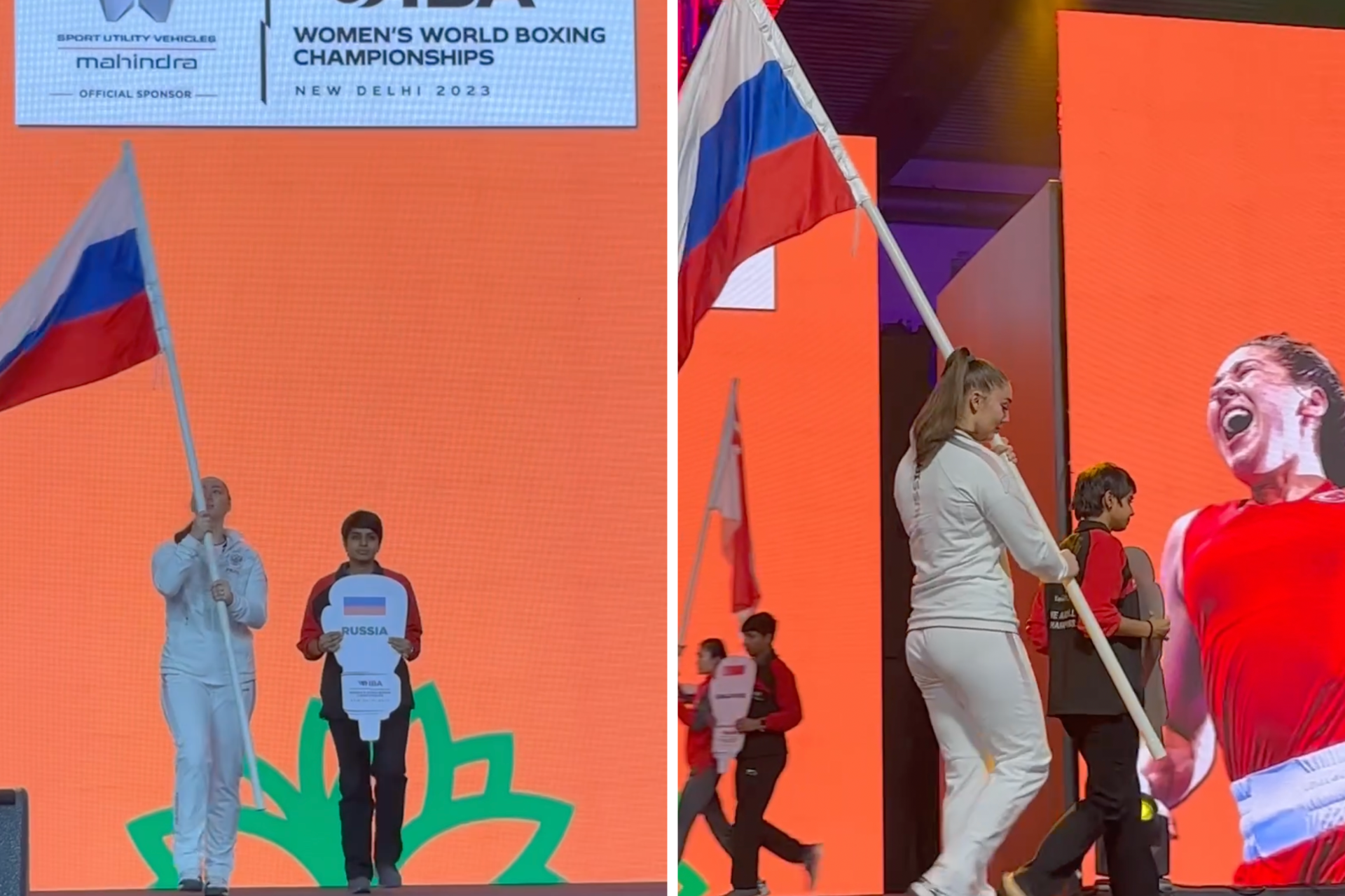 Россиянка Пятак пронесла триколор на церемонии открытия ЧМ по боксу среди женщин