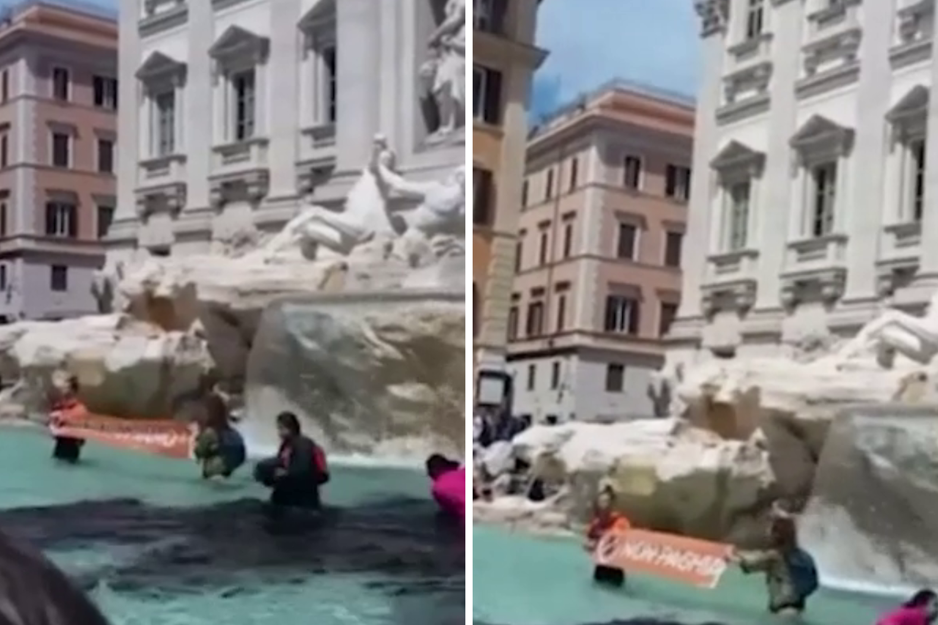 Экоактивисты вылили чёрную краску в фонтан Треви в Риме