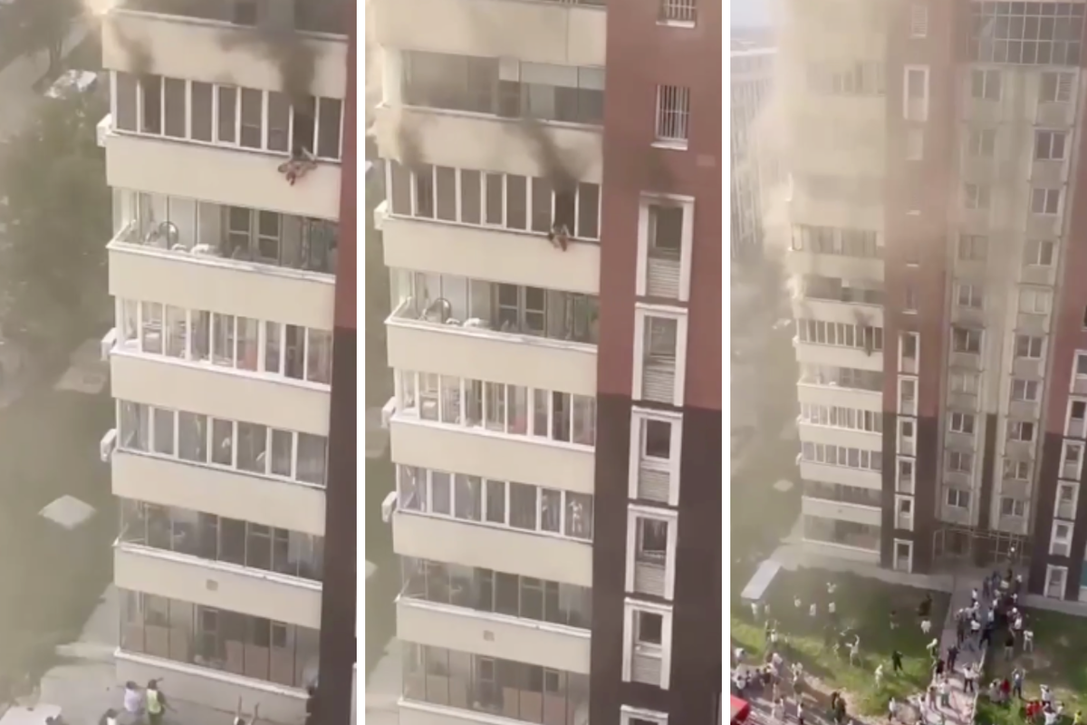 Несколько человек выпрыгнули из окон в Алма-Ате, спасаясь от огня в 16-этажном доме