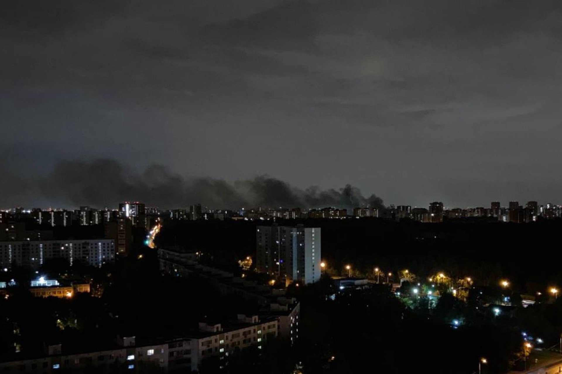 Крупный пожар произошёл в ночь на пятницу на востоке Москвы