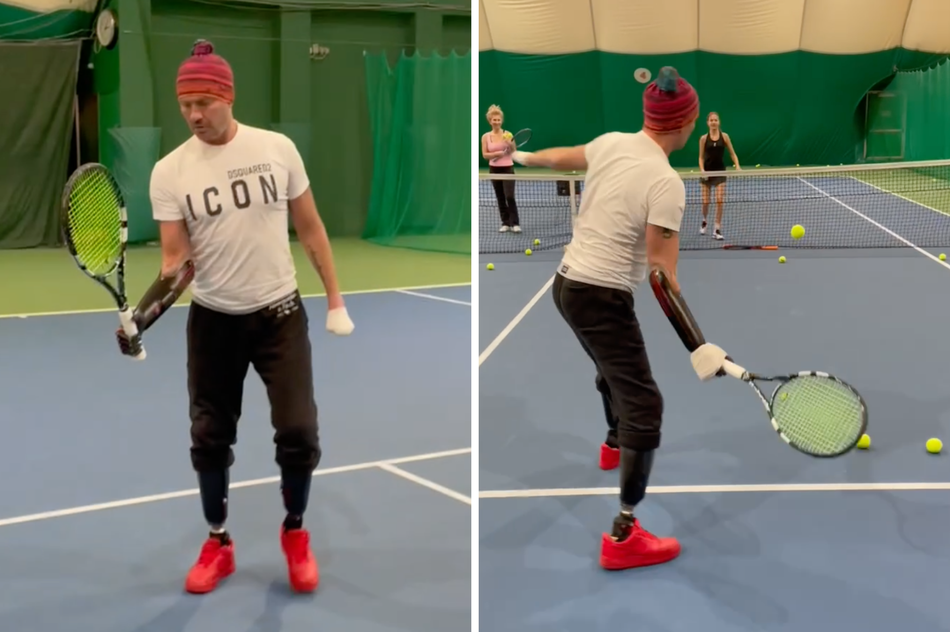 Костомаров сыграл в теннис с помощью бионического протеза руки