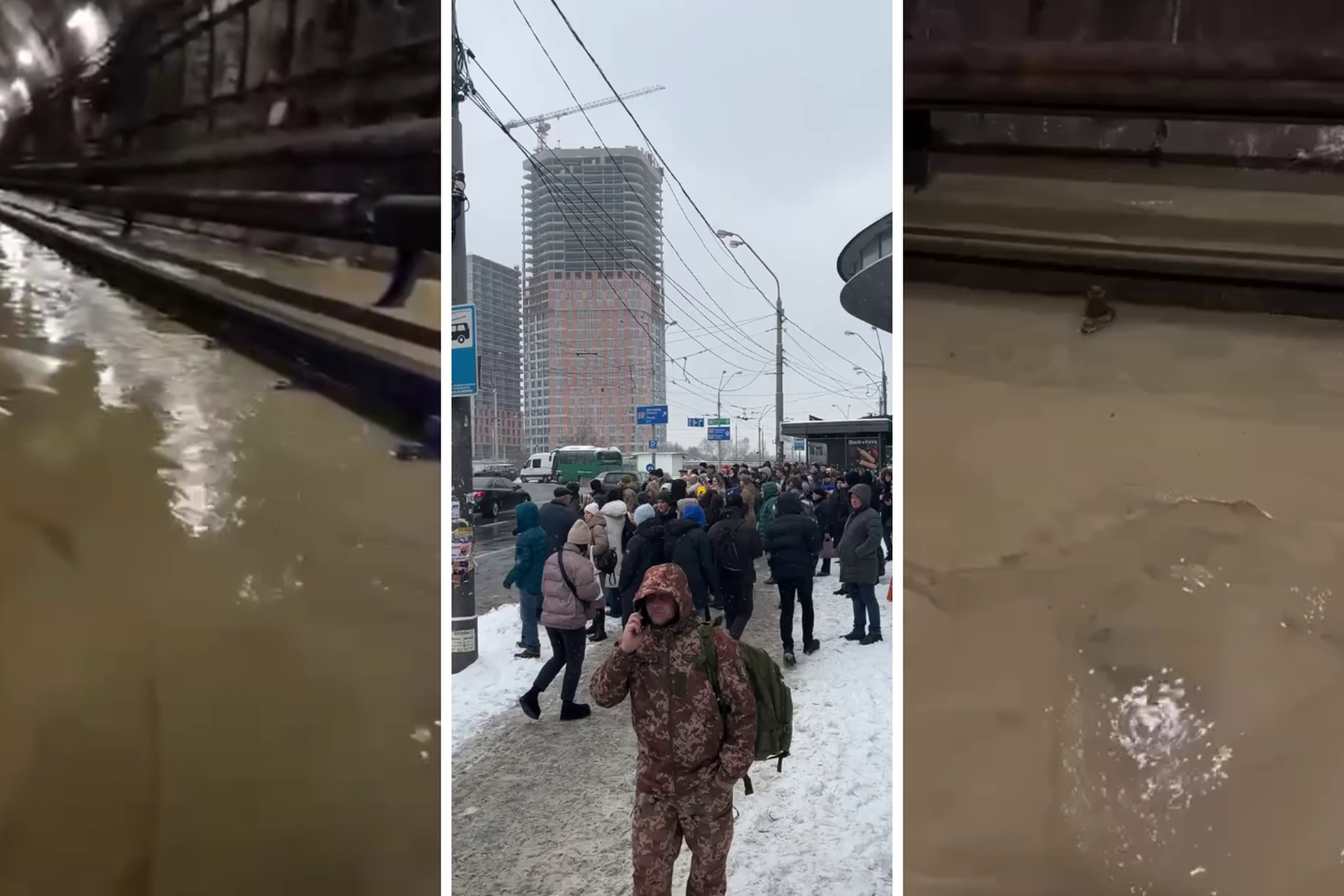 В Киеве затопило входы станций метро «Олимпийская» и «Черниговская»
