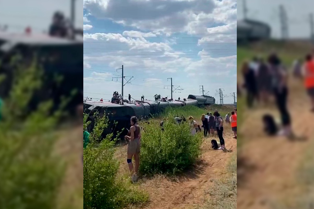 В результате схода поезда под Волгоградом госпитализировано 16 человек