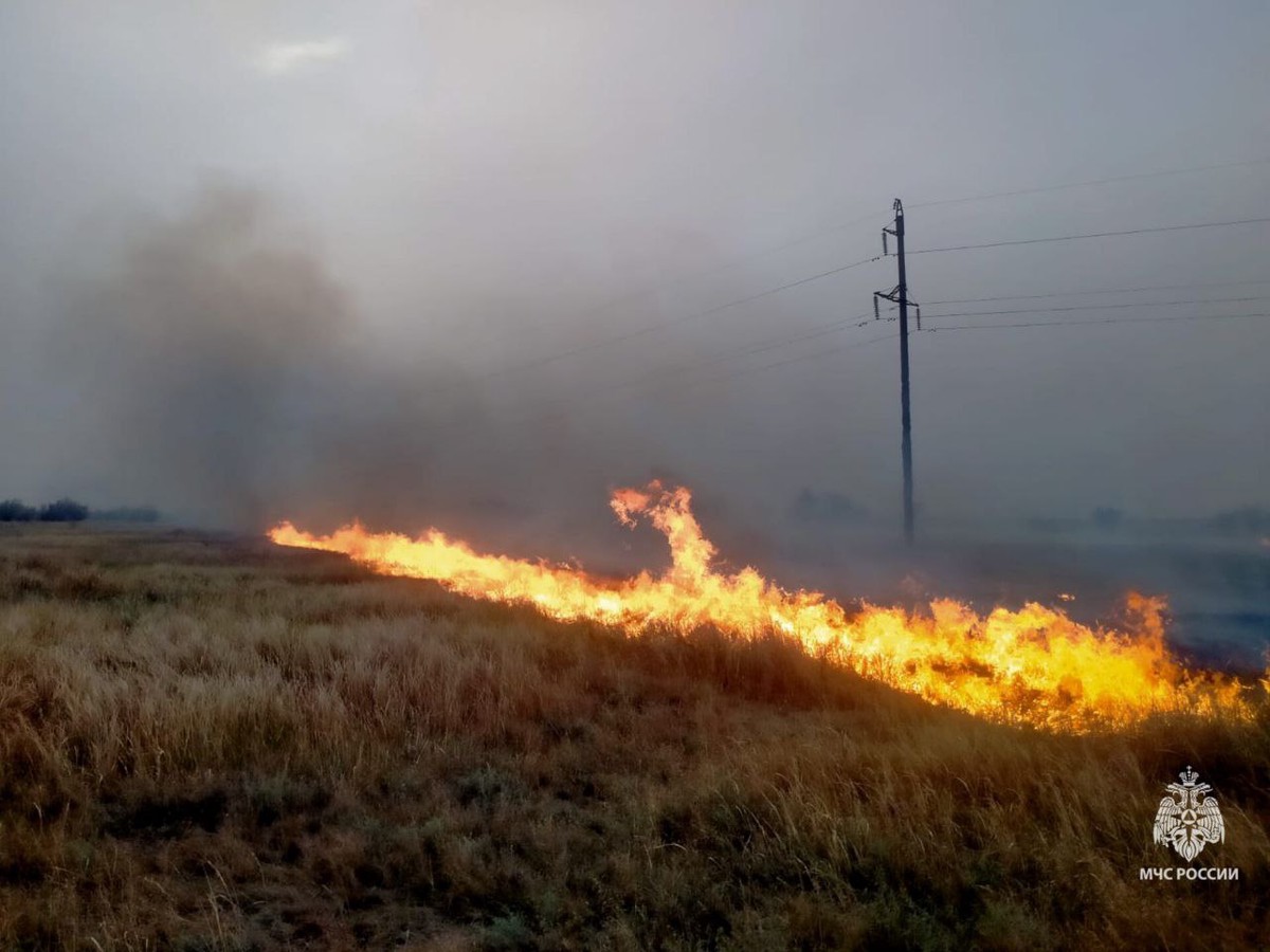 Тушить крупный пожар в станице Романовской помогали волонтёры и местные жители