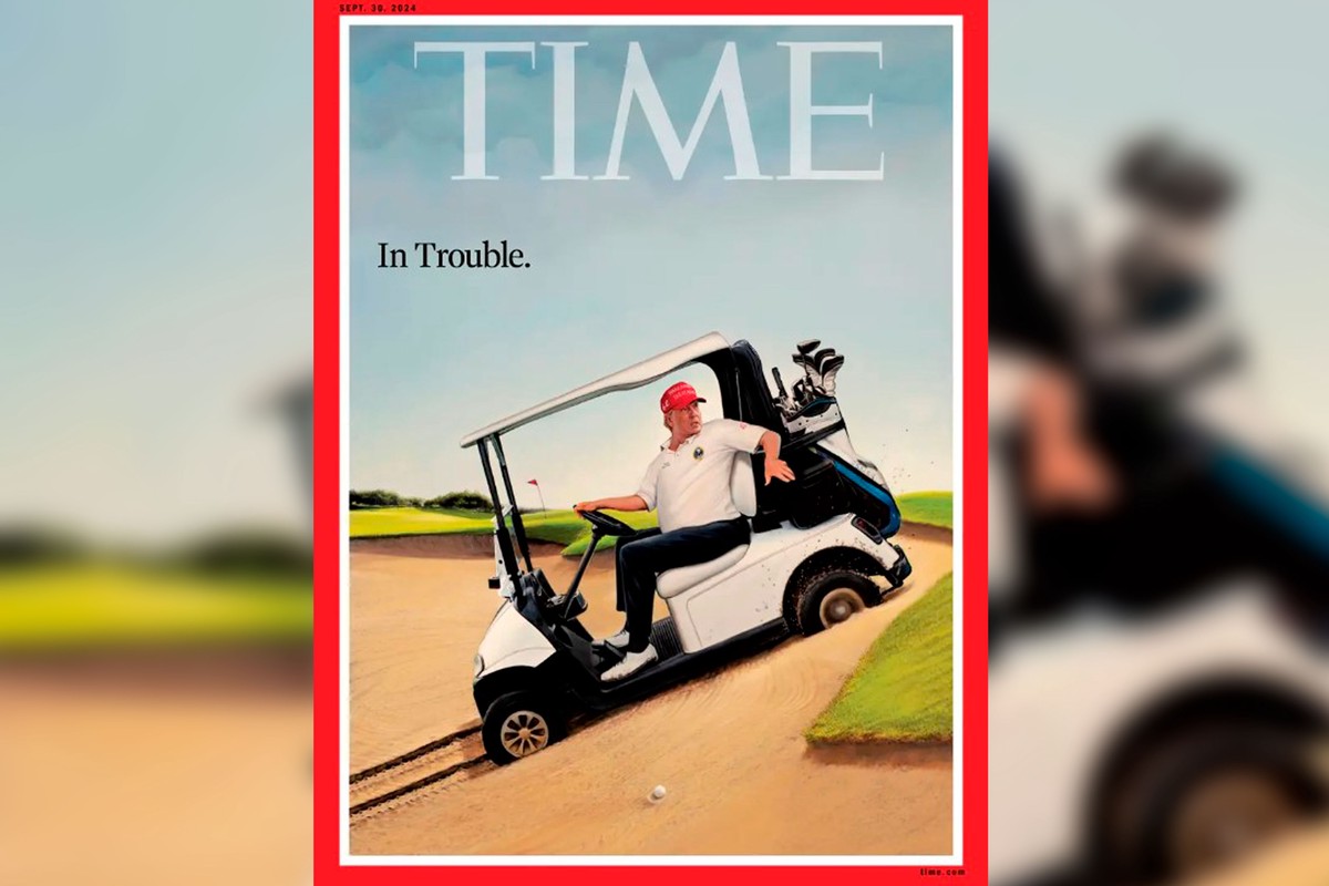 Time поместил на обложку Трампа, застрявшего на поле для гольфа