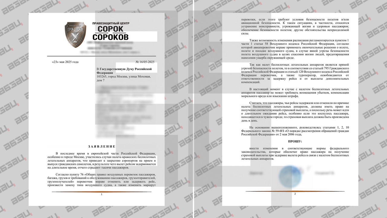 Задержку рейсов при атаках БПЛА призвали включить в список страховых случаев