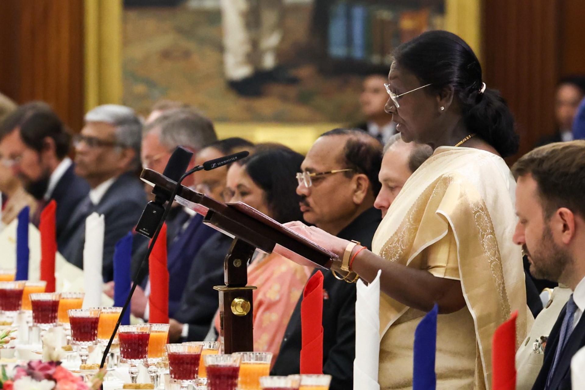 Президент Индии угостила Путина вегетарианским ужином