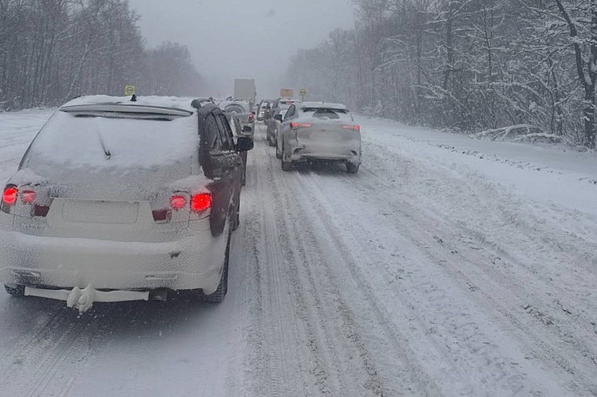 Людей эвакуируют с Ярославского шоссе из-за гигантской пробки