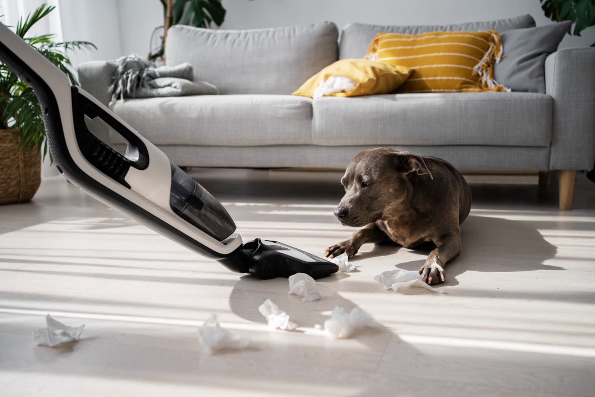 Кинолог рассказал, как приучить собаку не бояться пылесоса
