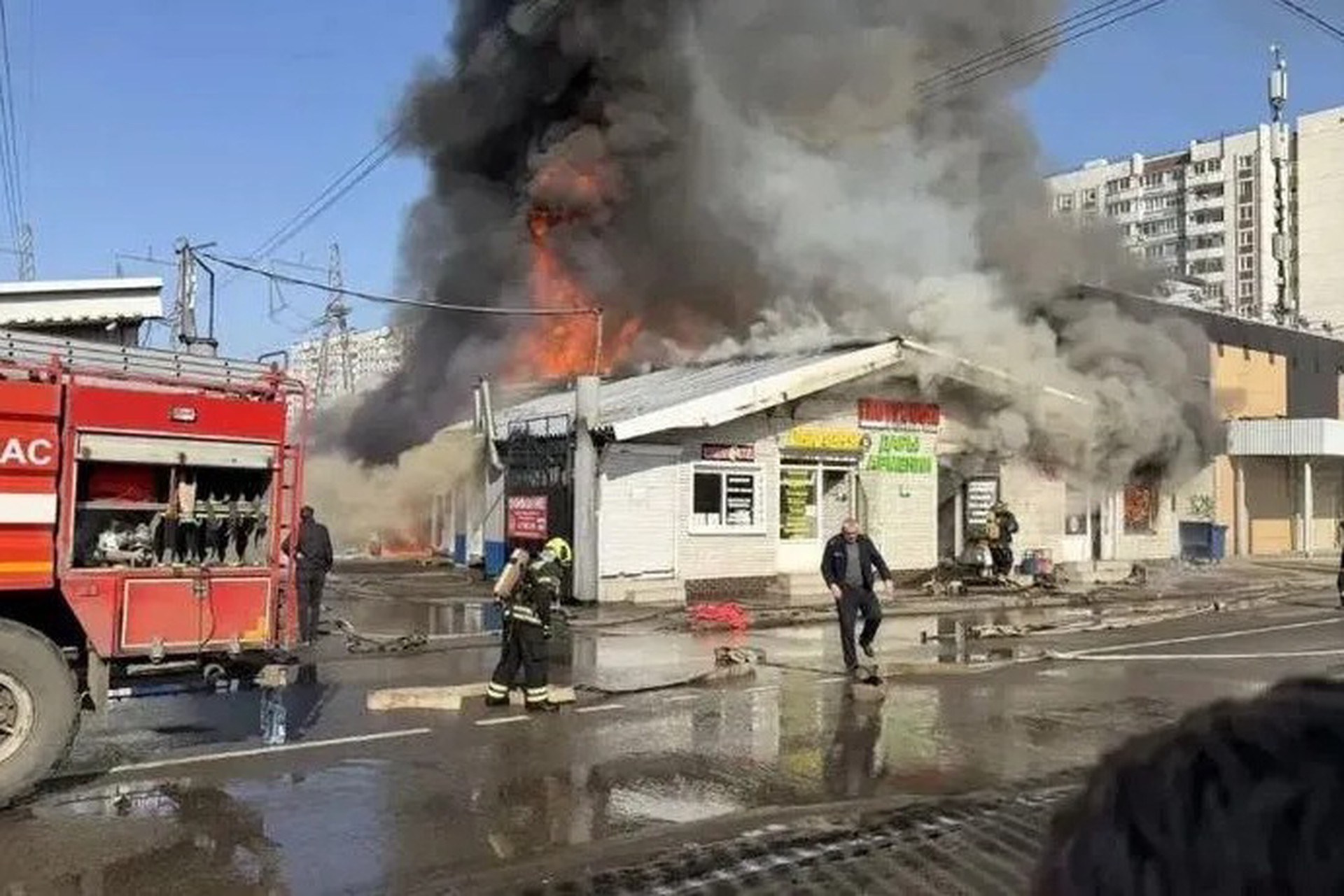 Мощный пожар произошел в Солнечногорске