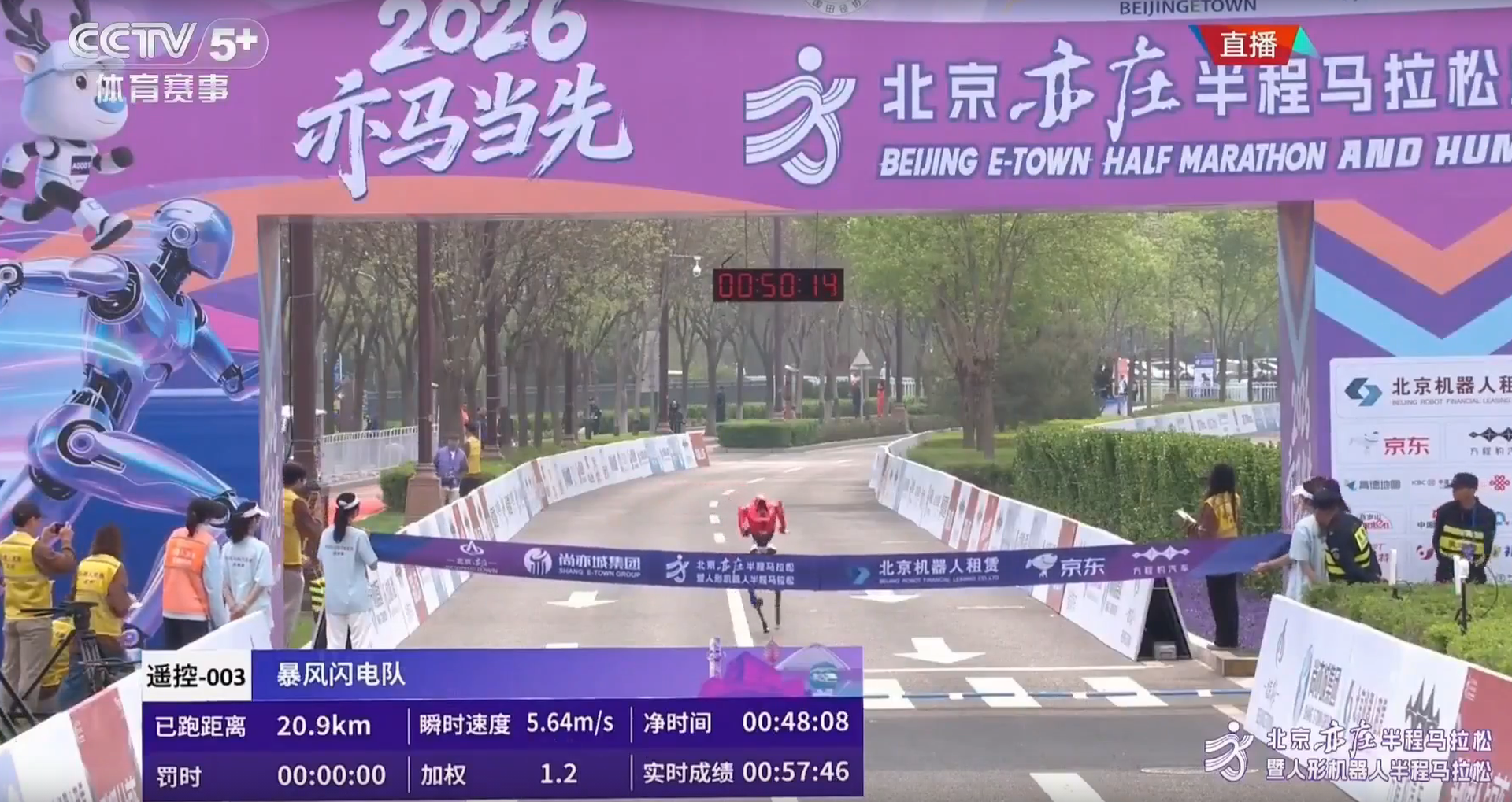 Роботы побили рекорды людей во время забега в Пекине