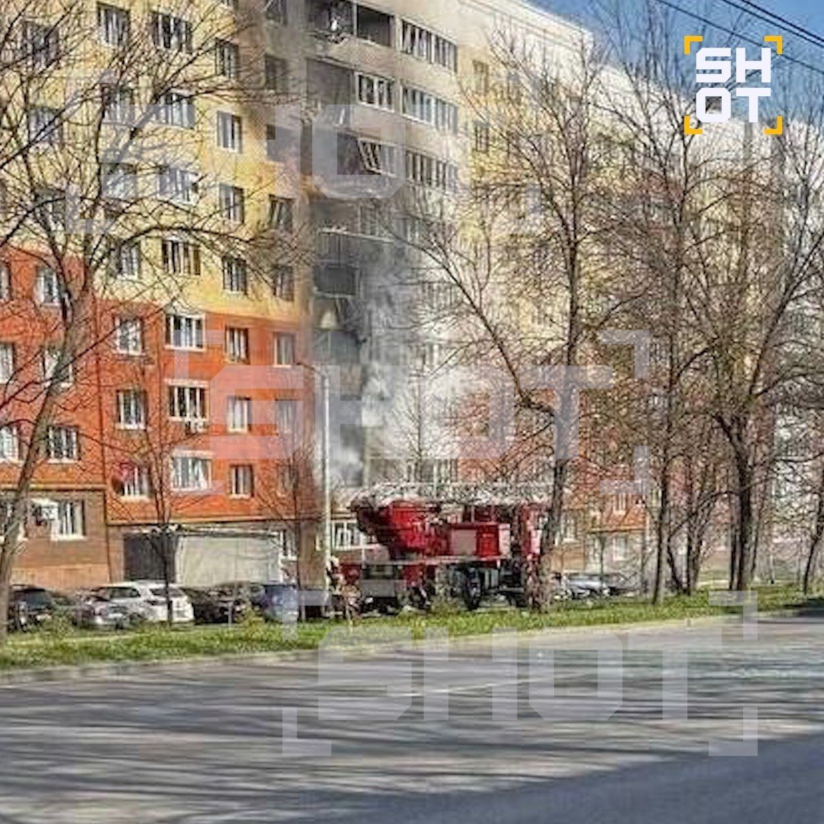 Опубликованы кадры после падения беспилотника на жилой дом в Чебоксарах