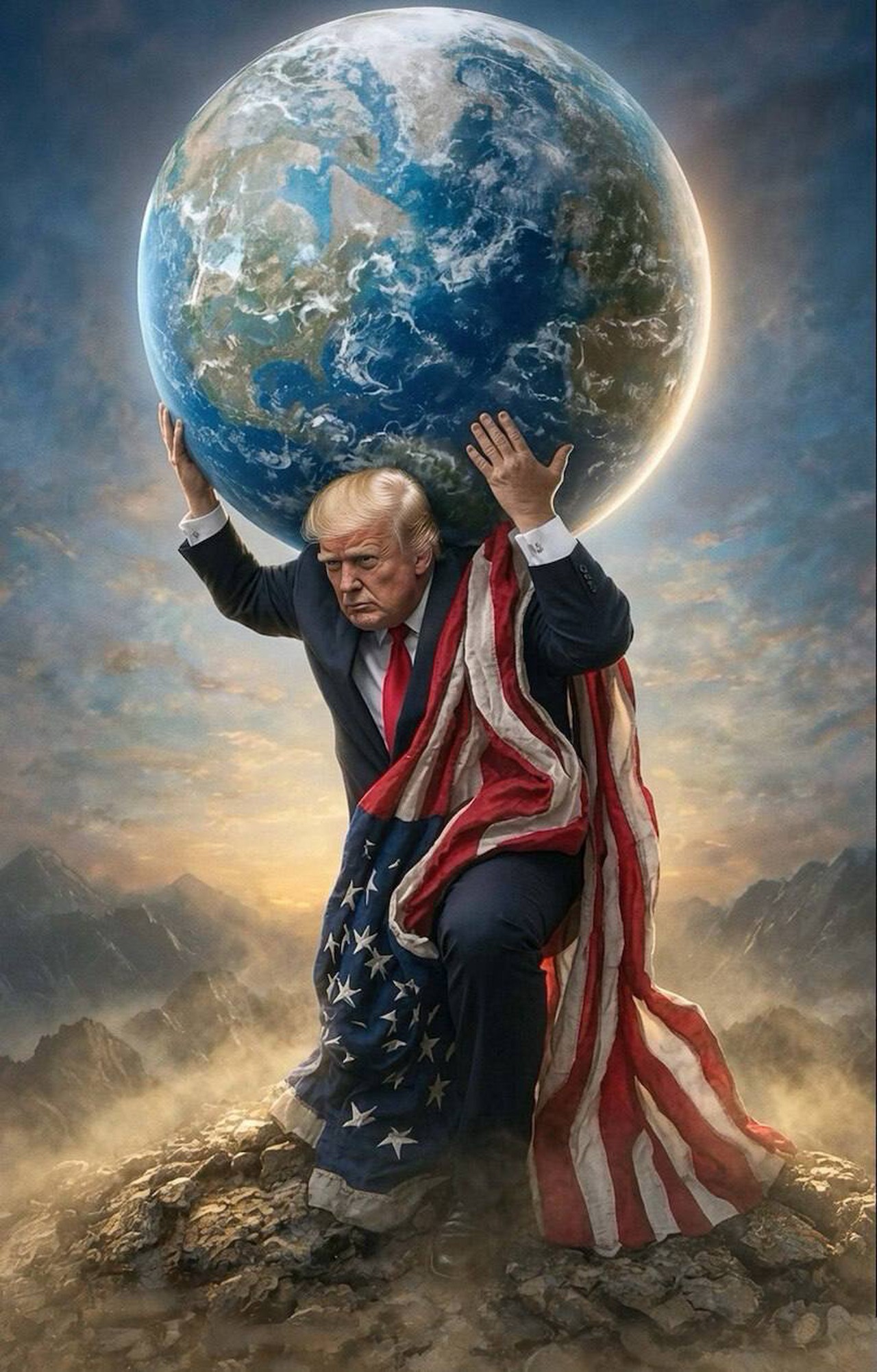 Трамп возомнил себя атлантом, который держит на плечах земной шар