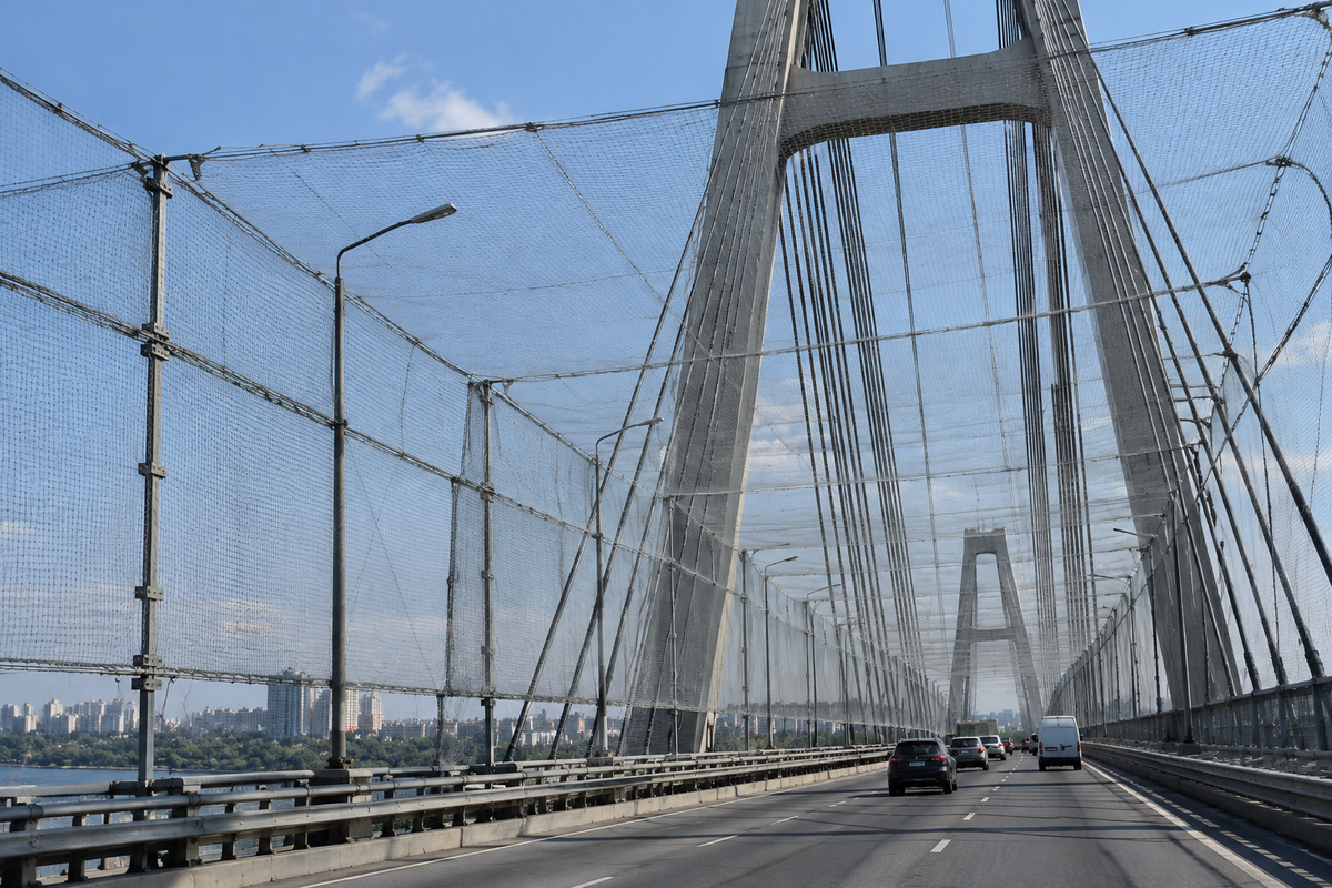 Северный мост Киева экстренно начали защищать от дронов